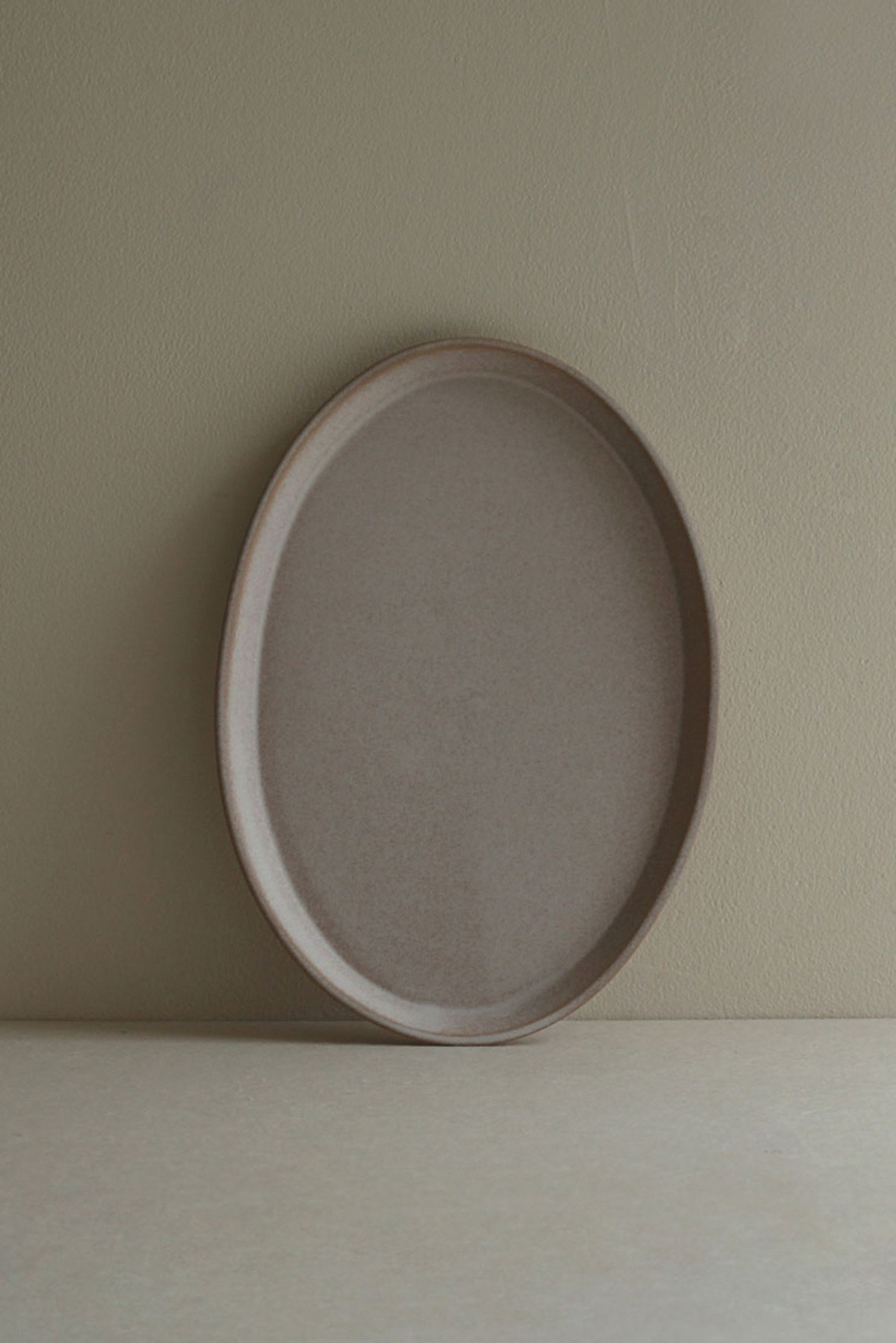 Flat Oval Plate｜Stone Beige