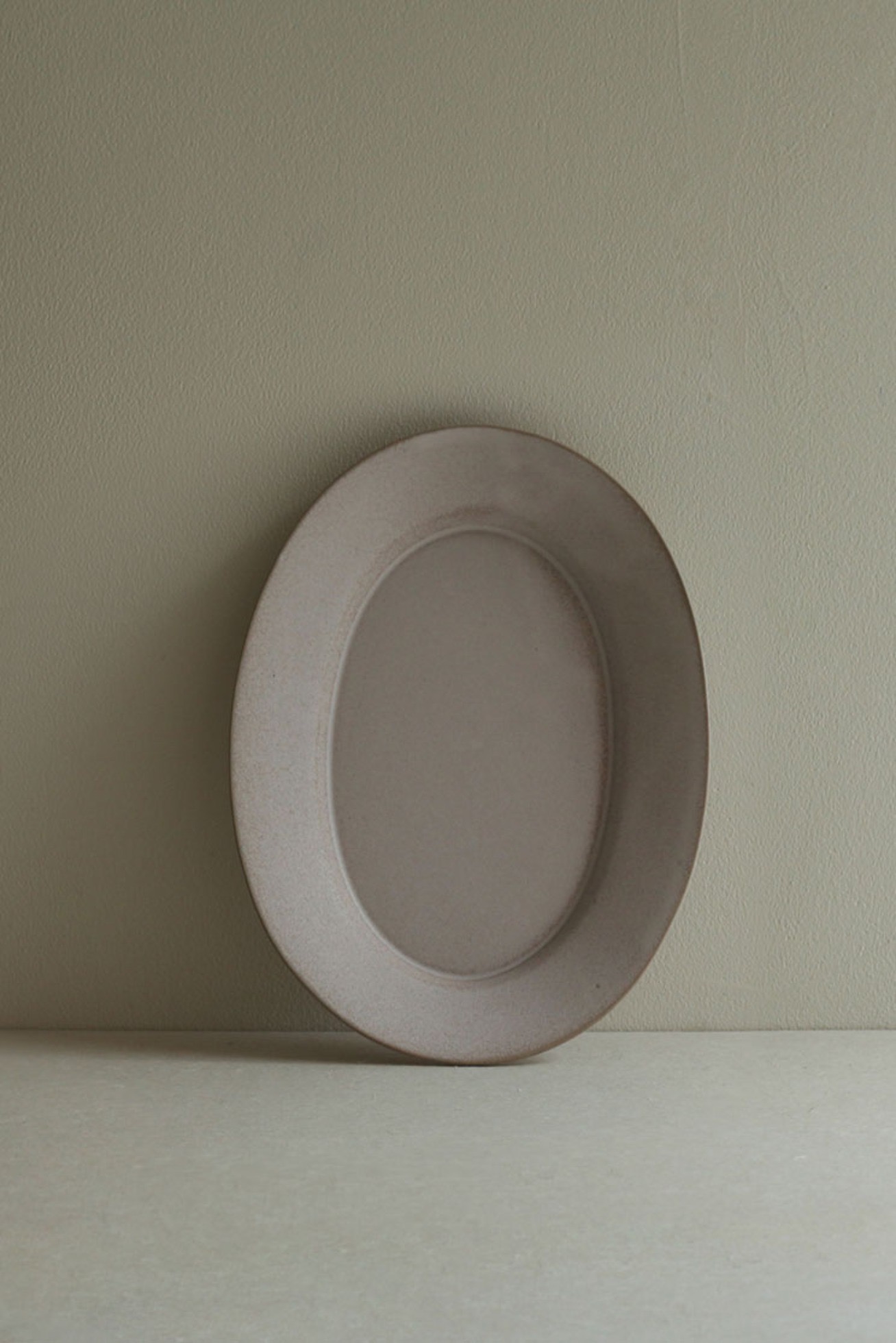 Rim Oval Plate(L)｜Stone Beige