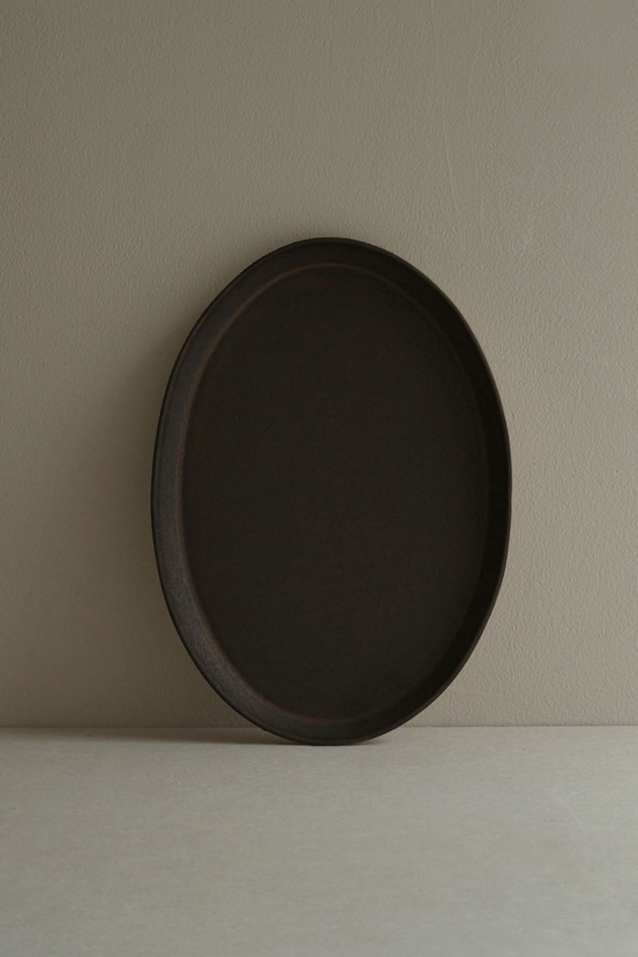 Flat Oval Plate｜Copper Brown